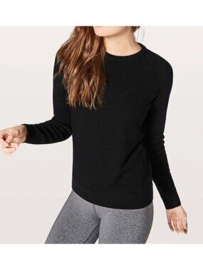 Lululemon Top Simply Wool Sweater Black Long Sleeve Size Small ?  Style W3AXVS